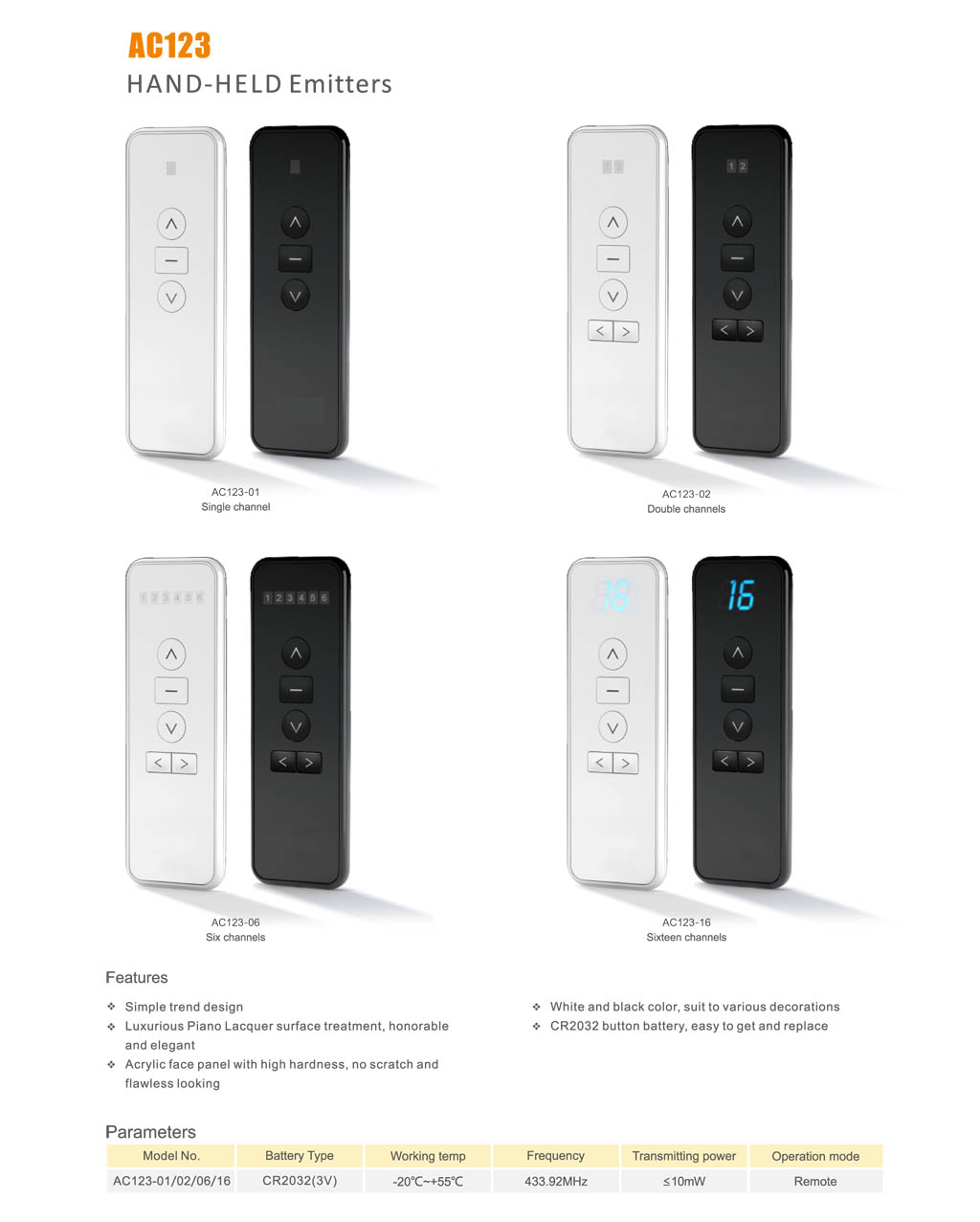 AC123C HAND-HELD Emitters With Touch Screen